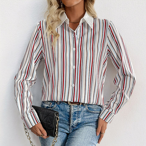 Chemise à rayures verticales pour femme m300820 