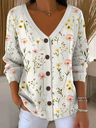 3D Digital Printed Women's Shoulder Cardigan Sweater FF303400 01