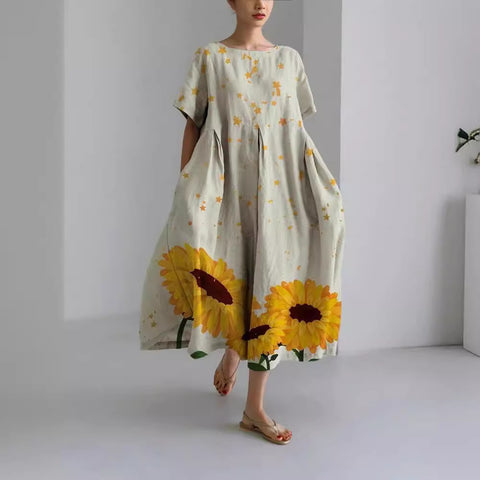 Robe pendulaire en coton imitation 3D pour femme, modèle artisanal, m301038