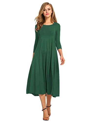 Autumn and winter dress solid color fashion big swing dress m302776