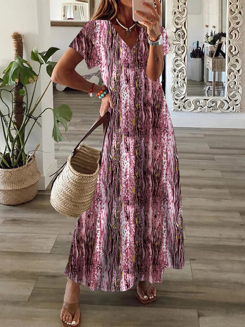 Robe trapèze à imprimé bohème m300011