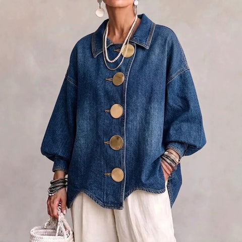 Autumn and winter women's fashion loose lapel long-sleeved jacket FF303445