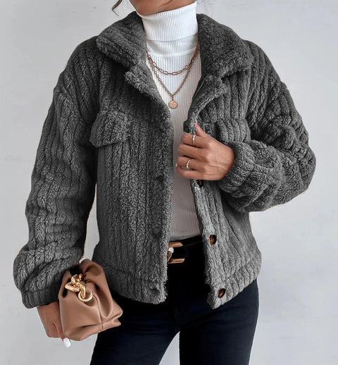 Veste polaire épaisse et confortable pour femme, vêtement décontracté, en peluche, m300354 