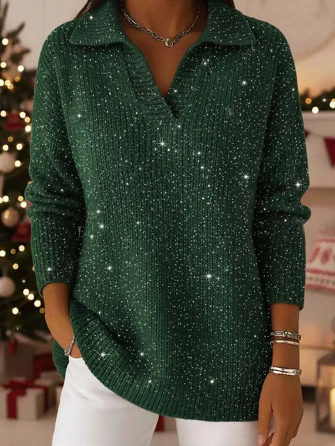 Polo neck sweater loose and thin long sleeve pullover FF303431 05