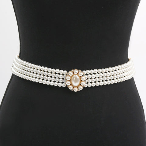 Chaîne femme perles strass avec ceinture M3331056