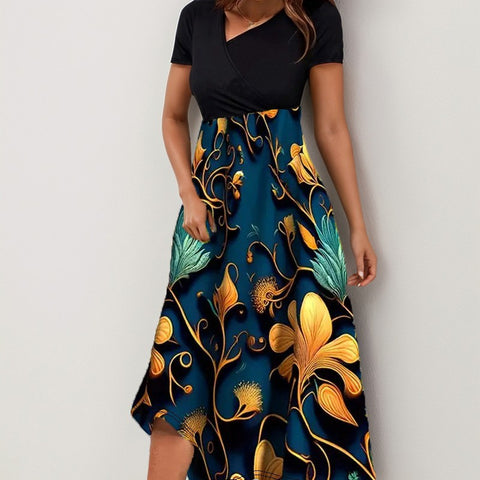Robe élégante à imprimé épissure m301209 