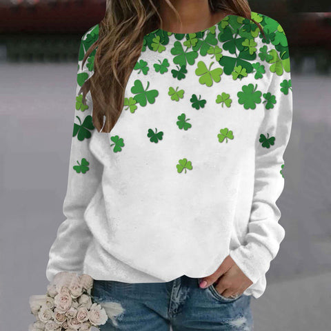 Pull col rond imprimé manches longues femme m300913 