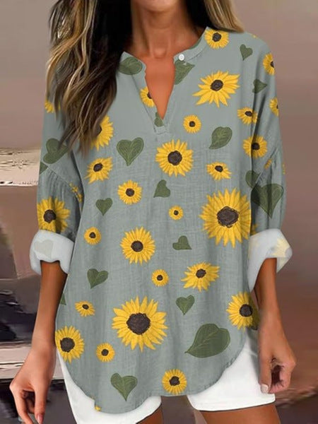 T-shirt ample à col ras du cou pour femme, imprimé floral 3D, mode féminine, m301357 