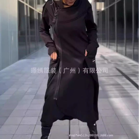 Autumn and winter new women's casual fashion long-sleeved pocket hooded sweater cardigan m302073
