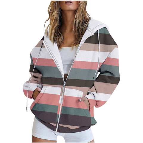 3D printed zipper European size casual fashion women's sweater m301882