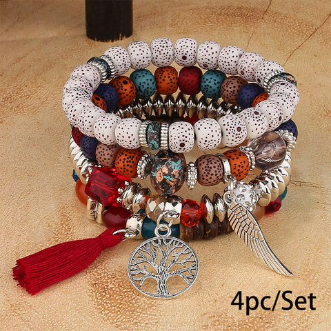 Neues böhmisches Armband, kreatives Quasten-Mehrschicht-Perlenarmband m3331286