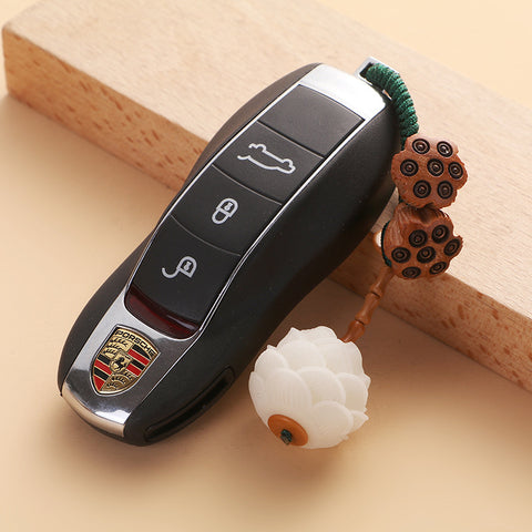 Porte-clés de voiture Bodhi Lotus, pendentif littéraire, frais et beau, petit pendentif en forme de gousse de lotus m3331259 