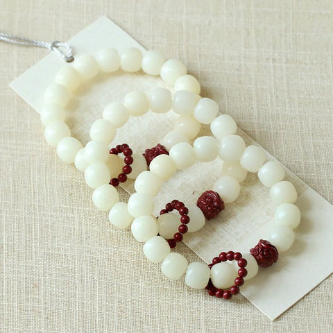Bracelet en perles de jade blanc naturel Bodhi Root, perles de cinabre, éveil du lion, disque portatif, bracelet de jeu à la main, anneau de course souple pour doigt féminin m3331301