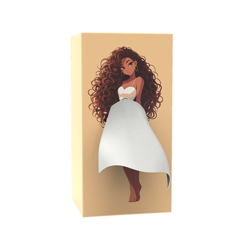 Boîte à mouchoirs en forme de fille, dessin animé, jupe volante, boîte à mouchoirs, jupe à dosettes, visage de fille, carton de pompage, ornement décoratif de bureau mignon m5010683