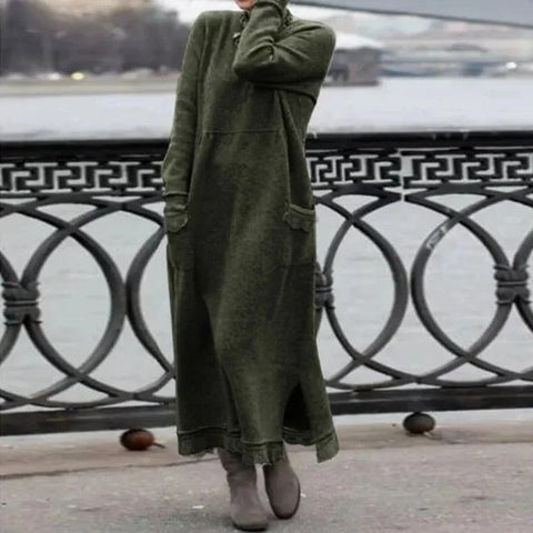 Loose plus size knitted lace dress fleece sweater dress m302102
