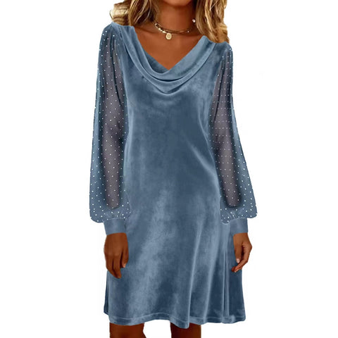Women's solid color V-neck mesh foam m302228