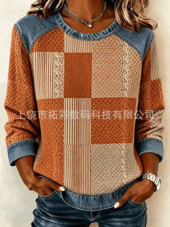 Casual Crew Neck Duck Pattern Sweater FF303438 03