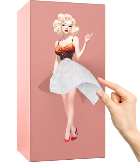 Boîte à mouchoirs en forme de fille, dessin animé, jupe volante, boîte à mouchoirs, jupe à dosettes, visage de fille, carton de pompage, ornement décoratif de bureau mignon m5010683
