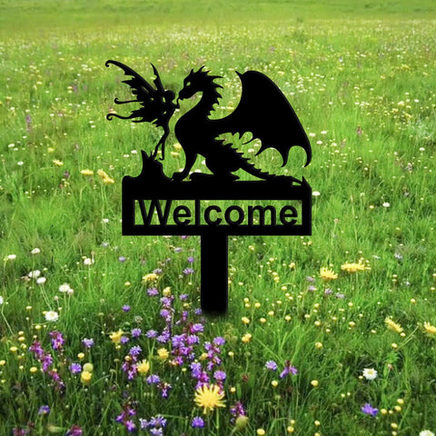 Panneau d'adresse du conte de fées Dragon Garden m3331008