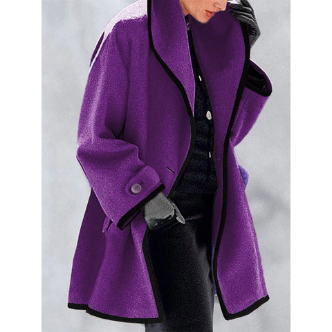 Fashion autumn and winter multi-color crew neck loose hooded woolen coat m300470