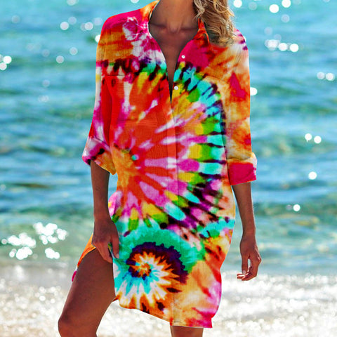 Veste de bikini, maillot de bain, cardigan, chemise de plage imprimée pour femme, m301274 