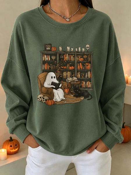 Casual Crew Neck Duck Pattern Sweater FF303438 02