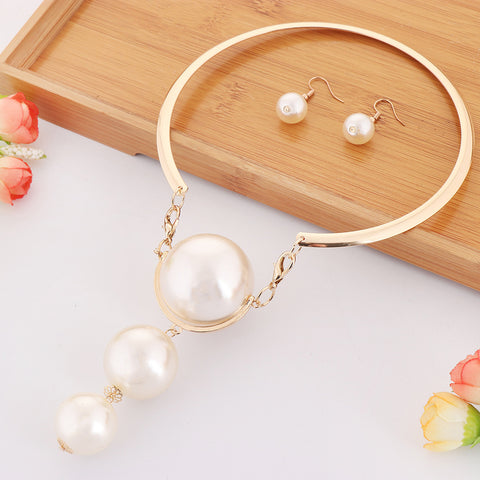 Collier avec pendentif en perles surdimensionnées, style européen et américain, m3331193 