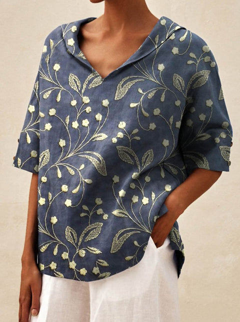 Solid color cotton and linen loose hooded top T-shirt m302700