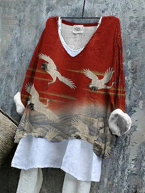 Pull décontracté à manches longues et col rond, imprimé, T-shirt une pièce m301042