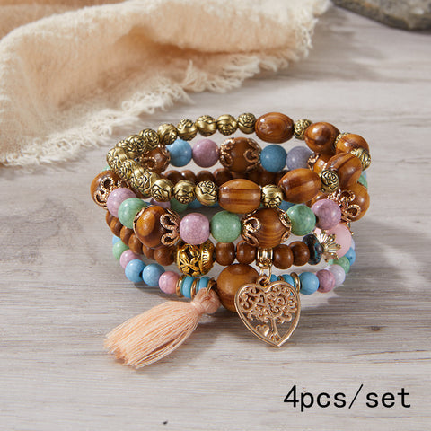 Neues böhmisches Armband, kreatives Quasten-Mehrschicht-Perlenarmband m3331286