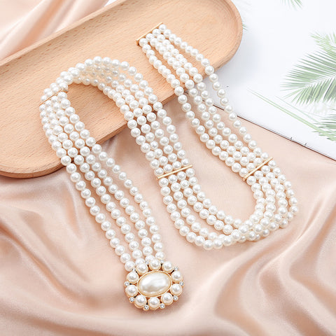 Chaîne femme perles strass avec ceinture M3331056