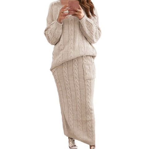 Mode Twist Blume Nadel Pullover Damen Anzug Rock m300506 