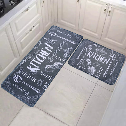 Tapis de Cuisine Vintage Américain 2 Pièces Pied de Banc M3331027 