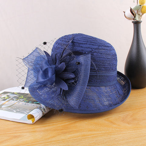 Chapeau haut de forme en dentelle fleurie m3331114