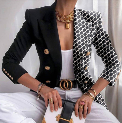 Women's fashion printed suit slim fit small suit m301761