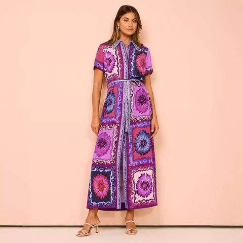 Robe cardigan imprimée à lacets High Profile Fashion M300317 