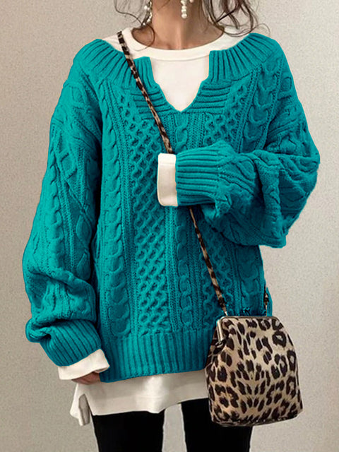 Neuer Pullover, gestrickter Twist-Pullover, lässiger Strickpullover m300465 