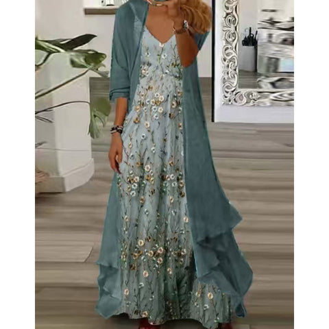 Women's inner dress two-piece floral print dress m302894