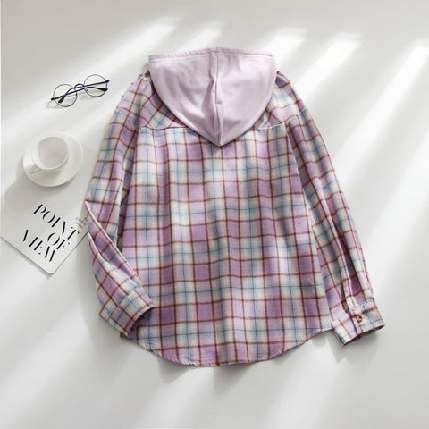 Veste chemise décontractée à capuche et boutonnage simple m300518 