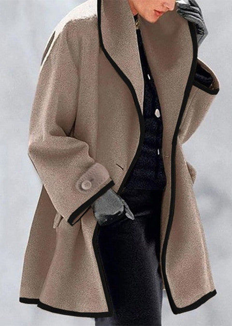Fashion autumn and winter multi-color crew neck loose hooded woolen coat m300470