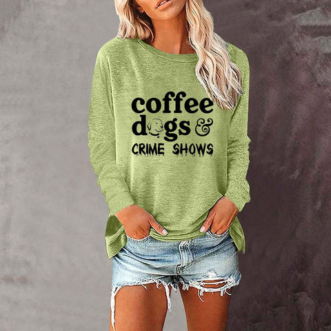 T-shirt ample à manches longues et col rond pour femme, imprimé commerce extérieur, M300920 