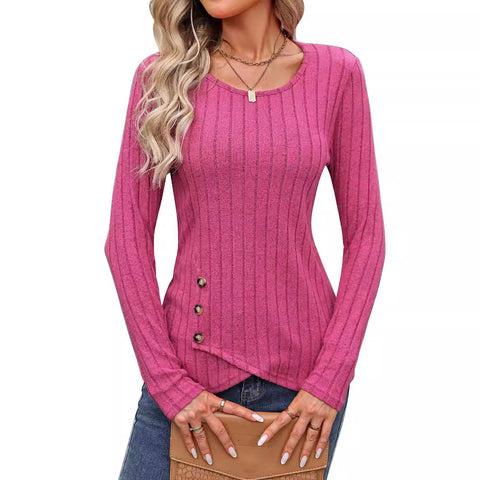 Haut moulant à manches longues et col rond m300529 