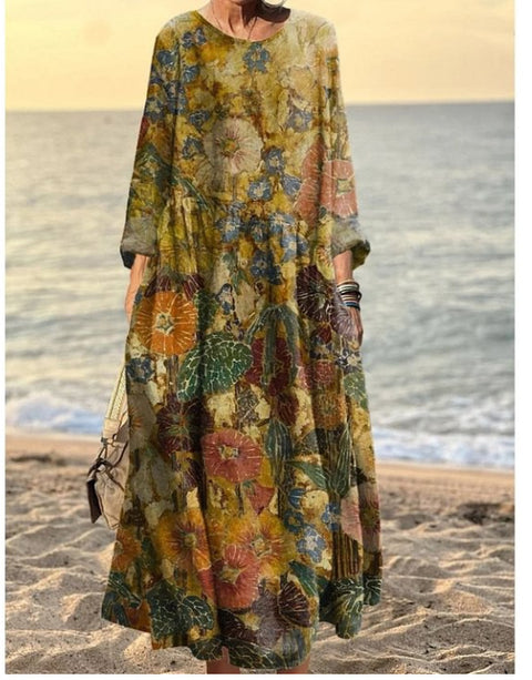 Robe ample décontractée imprimée en 3D pour femme m301278 