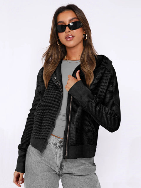Pull à capuche style décontracté avec fermeture éclair M300474 