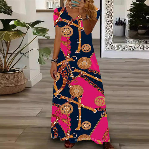 Robe imprimée de style ethnique pour femme m300005