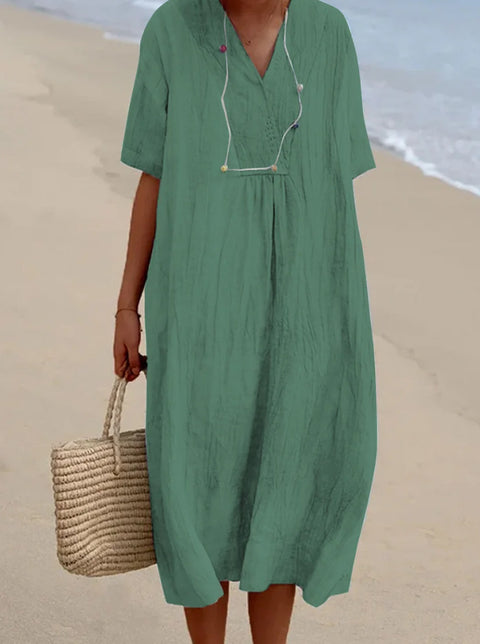 Versatile casual and thin skirt solid color cotton and linen m300889
