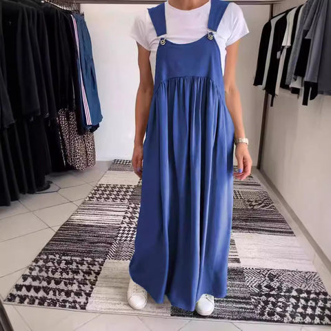 Women's suspender cotton and linen dress long dress women's m302498