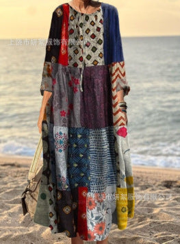 Printed Casual Loose Dress Women FF303188