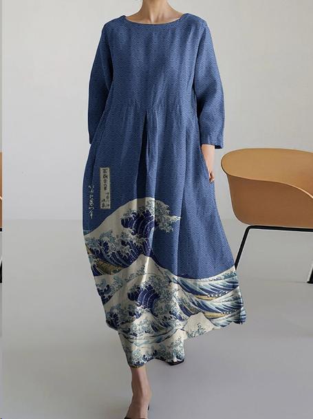 Robe femme à col rond, nouvelle collection m301069 