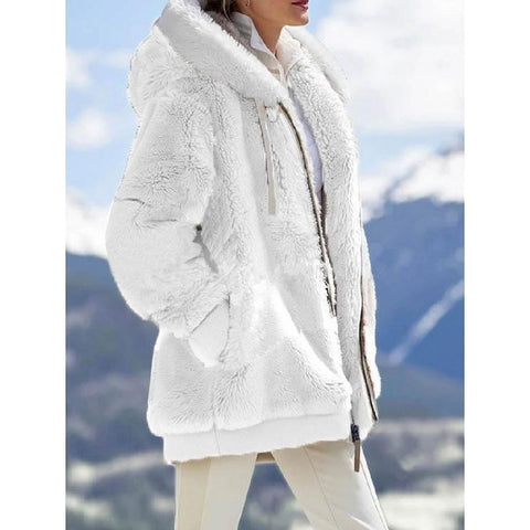 Nouvelle veste à capuche zippée en peluche ample automne et hiver m300464 